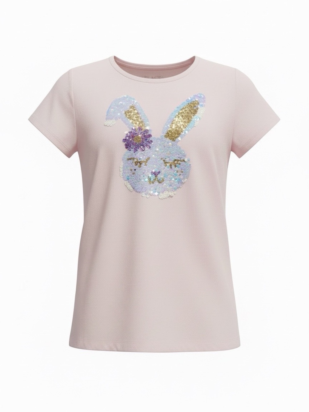 The Children's Place Light Pink Short-Sleeve Sequin Bunny Tee